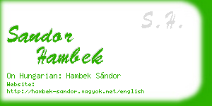 sandor hambek business card